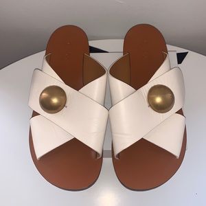 CHLOE White leather sandals